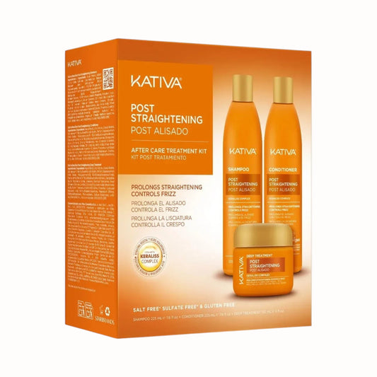 KATIVA Brazilian Post Straightening Treatment Kit, Shampoo, Conditioner & Mask - DermLane