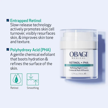 Obagi Retinol + PHA Refining Night Cream 1.7 fl oz - DermLane