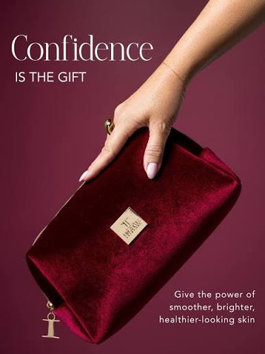 IMAGE Skincare Burgundy Velvet Cosmetic Bag – Luxury Zippered Makeup & Toiletry Travel Pouch